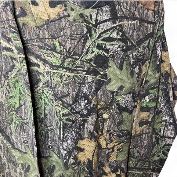 Vintage Jerzees XL Mossy Oak Camo Long Sleeve Shirt Lightweight Mesh Tee - Picture 2 of 5